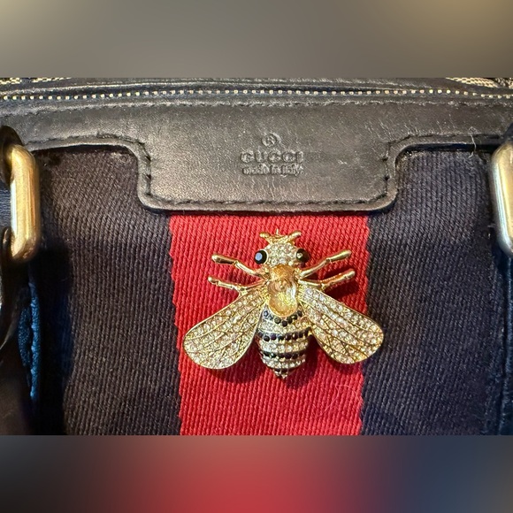 Classic Vintage Gucci Sherry Line Speedy Boston Navy Blue Bag - Picture 4 of 13